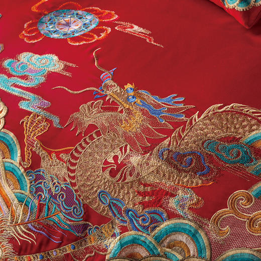 多喜爱 喜玫瑰婚庆新绒棉缎纹床上用品十件套 喜满天下 cs 商品图3