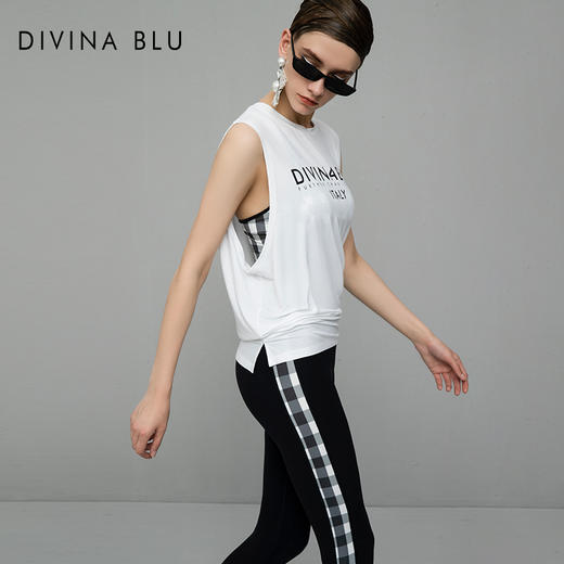 DIVINA BLU伦敦系列休闲外搭T恤宽松瑜伽服罩衫女士跑步运动上衣 商品图2