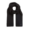 HUGO BOSS 雨果博斯秋冬男女同款黑色标牌羊毛混纺保暖丝巾围巾 50438867-001 商品缩略图0
