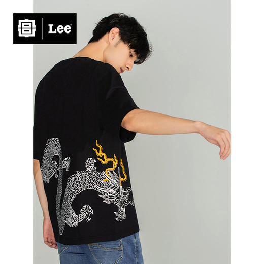 Lee宫廷文化“龙随型动”潮服22秋冬新品舒适男短袖T恤LMT0036384DR00F97W000 商品图0