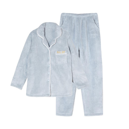 都市丽人生活家居女士特价法兰绒套装双面法兰绒厚家居服长袖睡衣LH21M1 商品图5