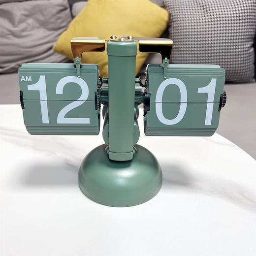 【新奇玩意】欧式自动翻页钟，复古简约家居客厅座钟，小天平翻页时钟 商品图1