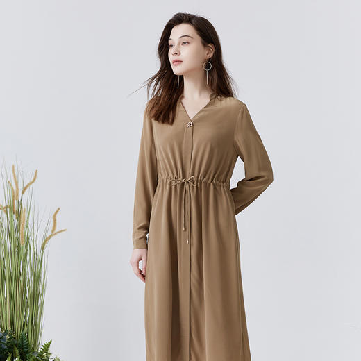 【V领真丝系带连衣裙】22年夏季新品100%桑蚕丝女士连衣裙超薄休闲裙子 商品图2