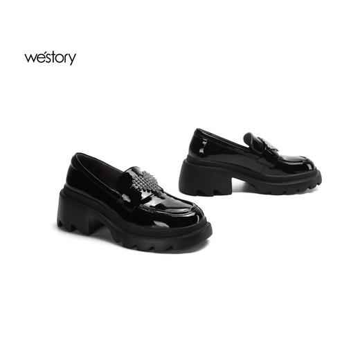 westory22年秋季新款圆头可爱时尚可甜可盐乐福鞋厚底增高休闲鞋女72691 商品图4