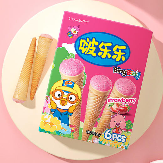 啵乐乐 冰淇淋形饼干(草莓味)53.4g  商品图1