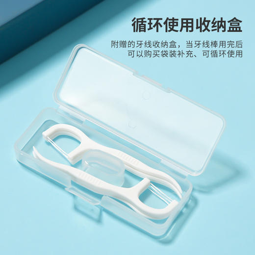 「整袋200支！细滑牙线棒」生活无忧LATTLIV牙线棒200支（带收纳）细牙线棒居家日用口腔护理装塑料牙签线 商品图3