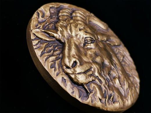 河南中钱 2015年十二生肖兽首之羊年铜章 高浮雕 上海造币 带证书 商品图12