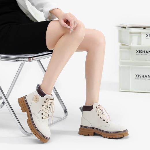 优选丨ZHR马丁靴女新款英伦风厚底大黄靴复古休闲工装靴 二层牛皮  商品图6