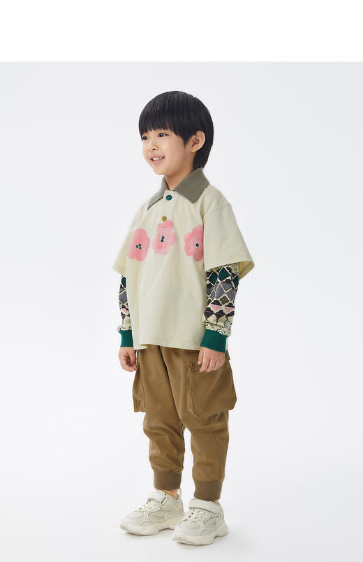 江南布衣童  22年秋款  大口袋束脚长裤  1M8E12620 商品图4