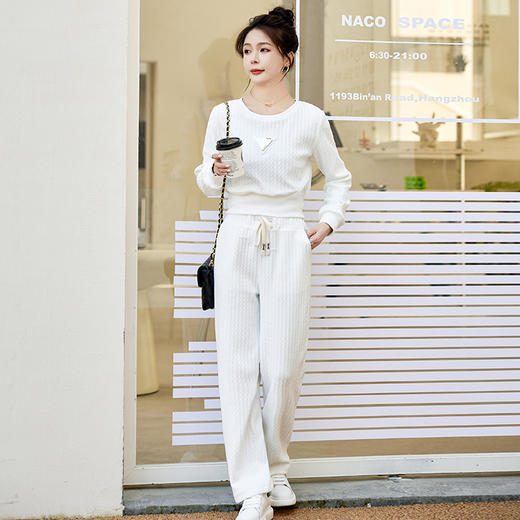 秋季女2022新款运动套装气质休闲时尚秋装高级感上衣阔腿裤两件套WH5069 商品图0