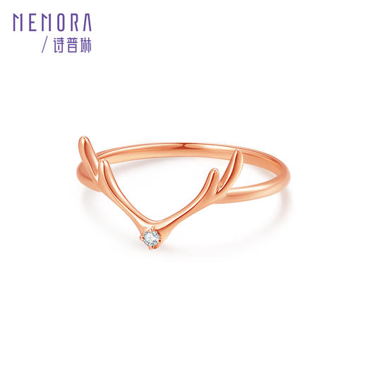 【1件7.5折】MEMORA诗普琳心花鹿放玫瑰18K金钻石戒指鹿角女戒KR004048、KR1275 商品图3