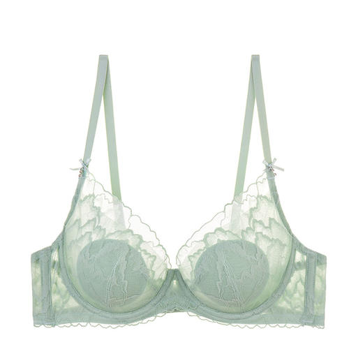夏娃的诱惑山卿组内衣女大胸显小蕾丝性感文胸夏季薄款防下垂大码胸罩 商品图4