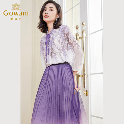 乔万尼春装新款真丝长袖衬衫女精致高级感上衣EF3C861 商品图4