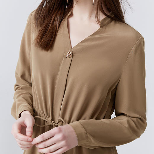 【V领真丝系带连衣裙】22年夏季新品100%桑蚕丝女士连衣裙超薄休闲裙子 商品图1