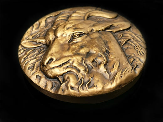 河南中钱 2015年十二生肖兽首之羊年铜章 高浮雕 上海造币 带证书 商品图7