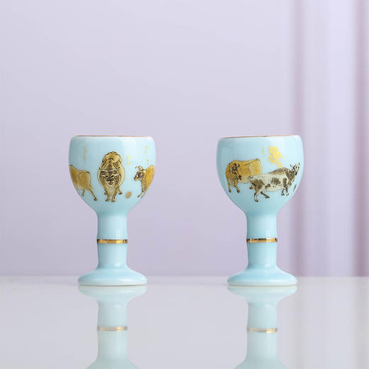 宝瓷林国和定制款酒具天青五牛图酒具 商品图3