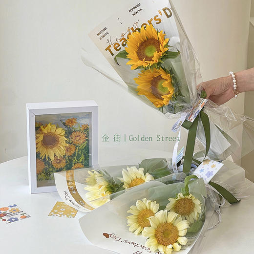 向日葵烫金单支袋教师节快乐（20张/包，含玻璃纸） 商品图9