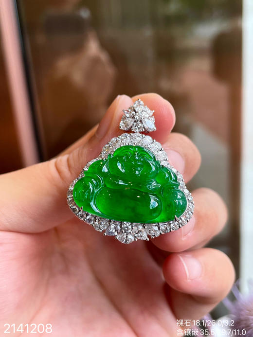 老坑艳绿佛公吊坠   99999【2141208】 商品图5