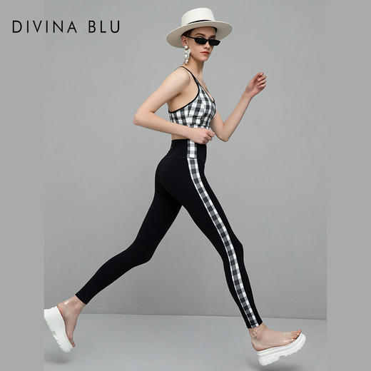 DIVINA BLU伦敦系列印象文胸黑灰白美背瑜伽背心女带胸垫运动内衣 商品图3