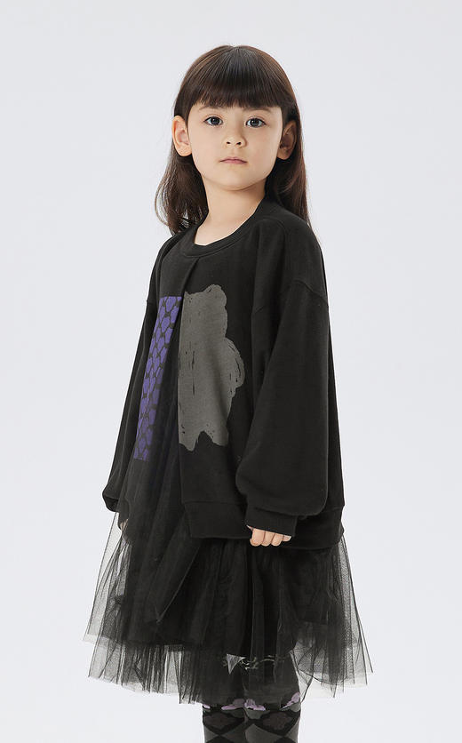 江南布衣童  22年秋款  短款开衫薄纱长袖连衣裙  1M8G12320 商品图3