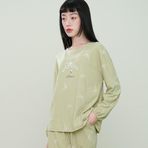 都市丽人好睡好眠女士正价棉质套装40支CVC双面中家居服长袖睡衣LH22G8 商品图1