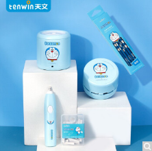 【2022开学季】天文儿童节送礼物哆啦A梦电动削笔机转笔刀礼包文具奖品(削笔器+吸尘器+橡皮擦)套装 A8095-8