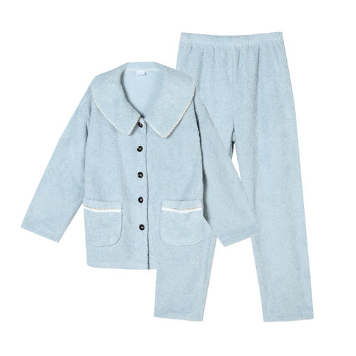都市丽人生活家居法兰绒套装珍贝绒厚家居服长袖睡衣LH21J0 商品图4