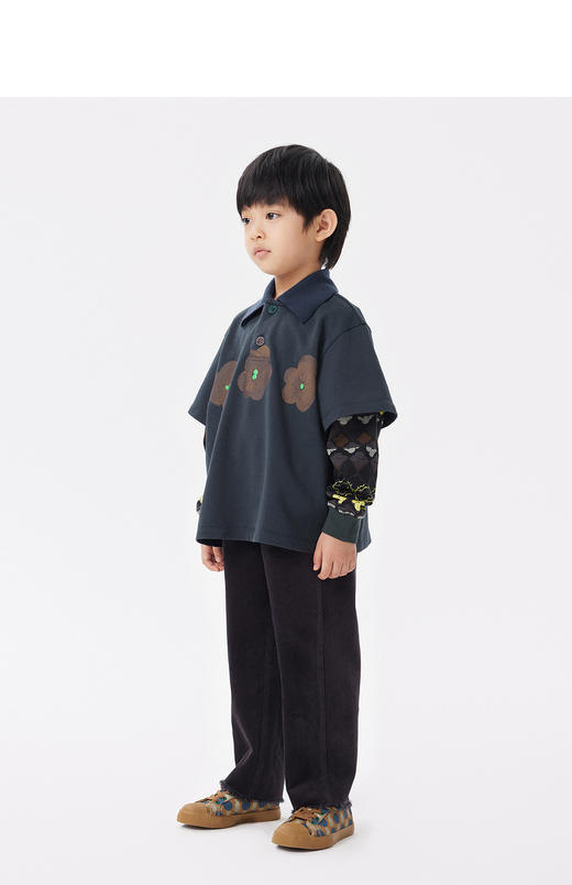 江南布衣童  22年秋款 休闲长款锥形裤  1M8E12490 商品图6