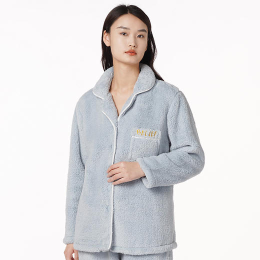 都市丽人生活家居女士特价法兰绒套装双面法兰绒厚家居服长袖睡衣LH21M1 商品图1