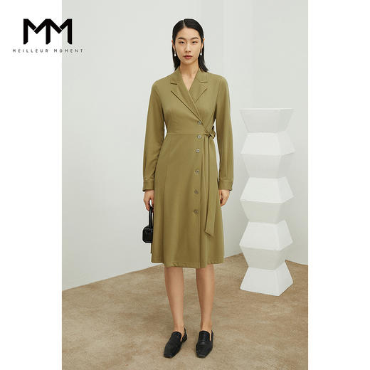 【商场同款】麦檬秋围裹式单侧收腰系带连衣裙5C8293761 商品图1