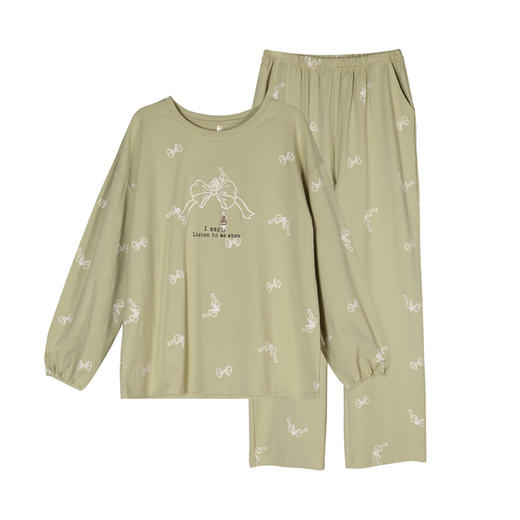 都市丽人好睡好眠女士正价棉质套装40支CVC双面中家居服长袖睡衣LH22G8 商品图3