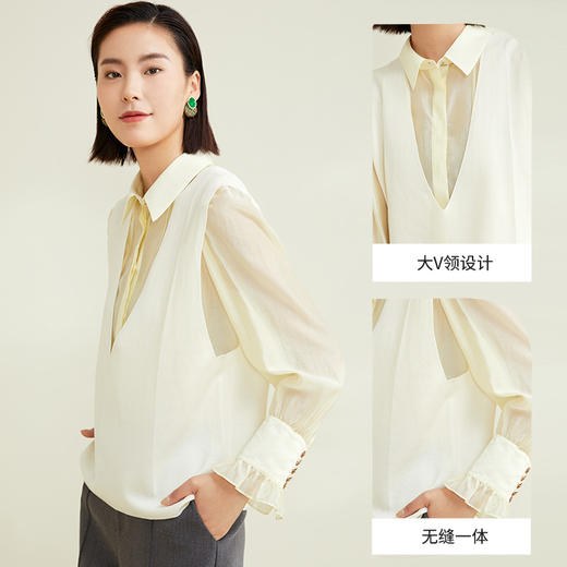 玳莎V领毛衫背心女初秋纯色宽松显瘦外穿无袖套头马甲上衣 CC33001 商品图1