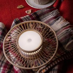 竹编创意 自然家 触摸UFO小夜灯浪漫台灯 床头护眼睡眠灯具