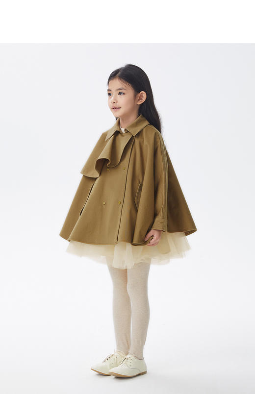 江南布衣童  22年秋款  棉质宽松休闲中长款风衣   1M9910440 商品图6