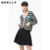 NEELLY纳俪商场同款气质V领条纹针织衫女单排扣毛衣开衫休闲上衣N22083A01100 商品缩略图1