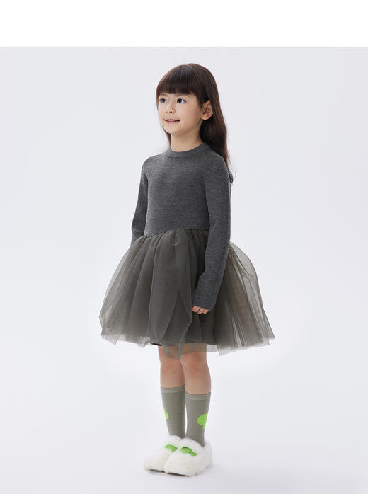 江南布衣童  22年秋款  针织贴身舒适长袖毛衫连衣裙   1M9G10760 商品图4