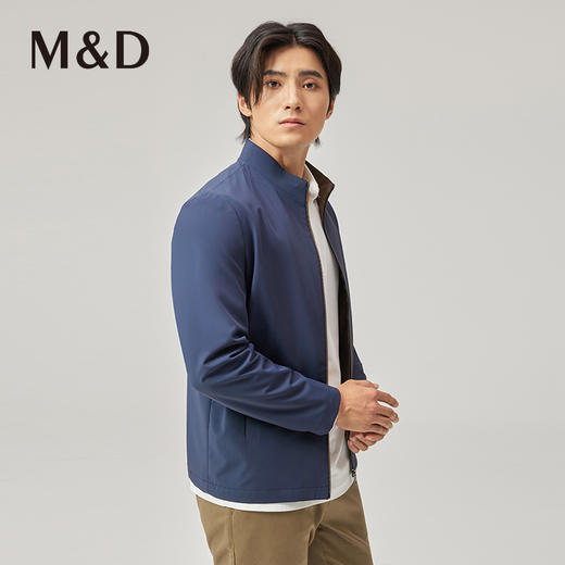 M＆D名盾商务男装秋冬夹克中青年立领爸爸装外套休闲茄克修身 商品图3