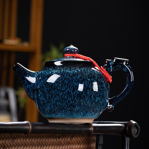 「窑变工艺！数款可选」窑变茶壶陶瓷大容量单壶中式复古泡茶器家用办公功夫茶具大号茶壶餐饮用具 商品图2