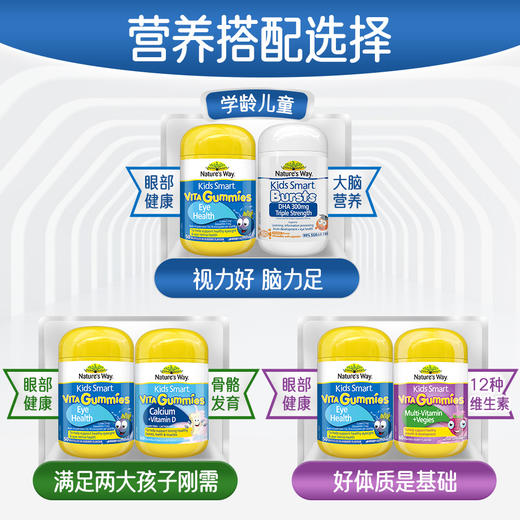 【跨境】Nature's way   澳洲佳思敏儿童专业叶黄素软糖蓝莓维生素A50粒（26年6月） 商品图0