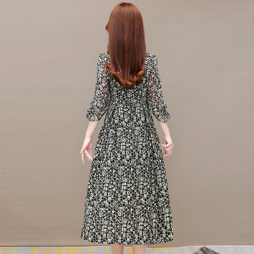 YWE 227841-2碎花连衣裙中长款贵夫人a字裙 商品图2