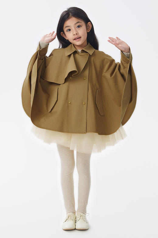 江南布衣童  22年秋款  棉质宽松休闲中长款风衣   1M9910440 商品图0