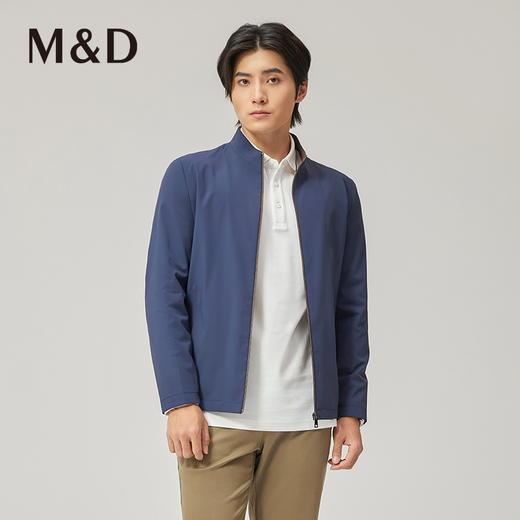 M＆D名盾商务男装秋冬夹克中青年立领爸爸装外套休闲茄克修身 商品图0