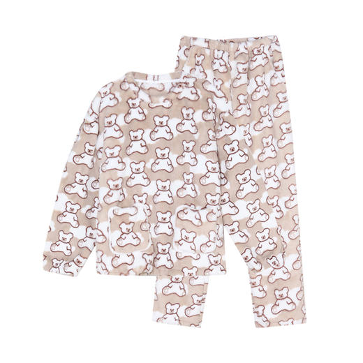 都市丽人生活家居女士特价法兰绒套装双面法兰绒厚家居服长袖睡衣LH22J3 商品图5