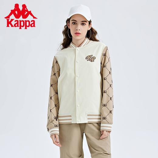 Kappa棒球服2022新款女秋运动外套撞色飞行服夹克 羊脂白-0111 商品图3