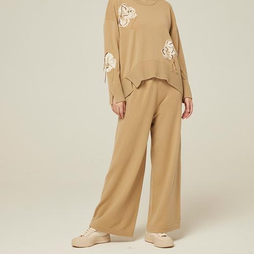 疗愈羊绒| 四季款针织羊绒女式直筒裤  SJF94K319K 商品图2