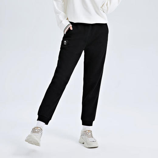 Kappa运动裤2022新款女针织长裤休闲裤黑色小脚卫裤K0C62AK61 商品图2