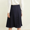 玳莎不规则设计感半裙2022秋季新款通勤优雅高腰中长款A字半身裙 CC34302 商品缩略图2