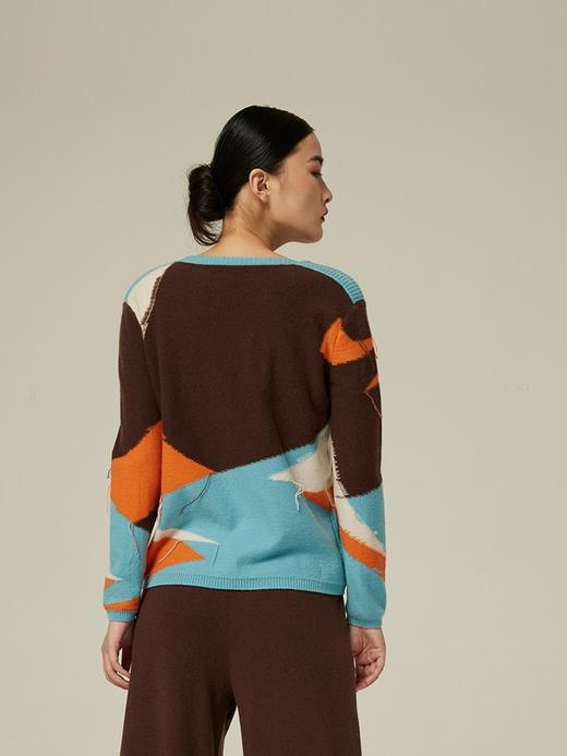 一字领四色羊绒外套 SJF94W184K 商品图1