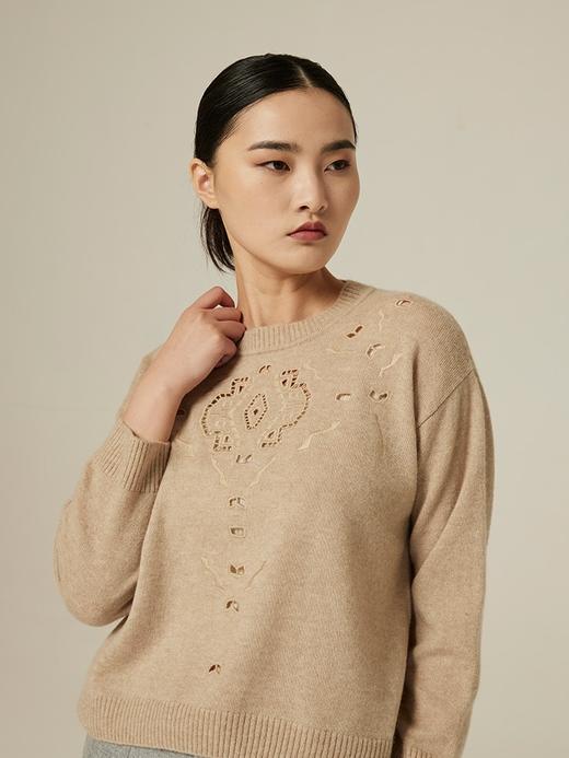 刺绣圆领长袖套衫 SJF94W293K 商品图3
