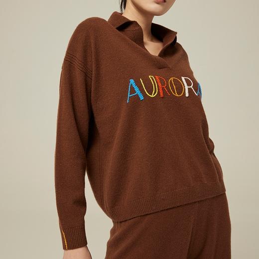 疗愈羊绒|翻领手工刺绣羊绒衫 SJF94W134K 商品图5